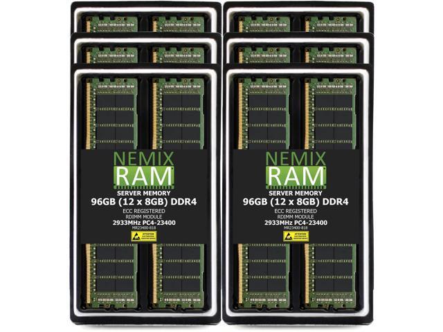 NEMIX RAM 96GB (12 x 8GB) DDR4 2933MHz PC4-23400 1Rx8 1.2V 288-PIN ECC RDIMM Registered Server Memory Kit