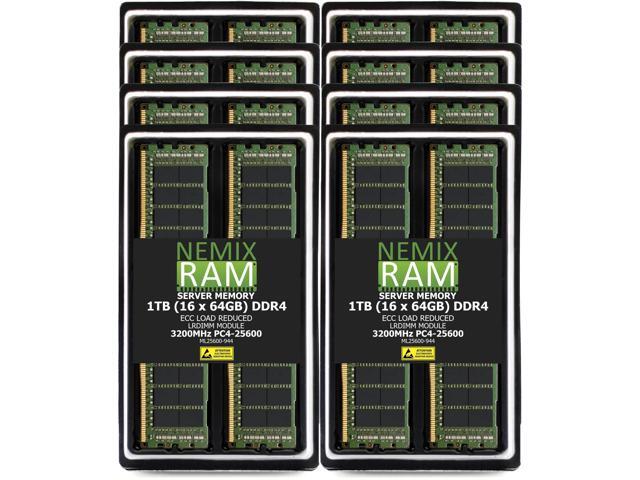 NEMIX RAM 1TB (16 x 64GB) DDR4 3200MHz PC4-25600 4Rx4 1.2V 288-PIN ECC LRDIMM Load Reduced Server Memory Kit