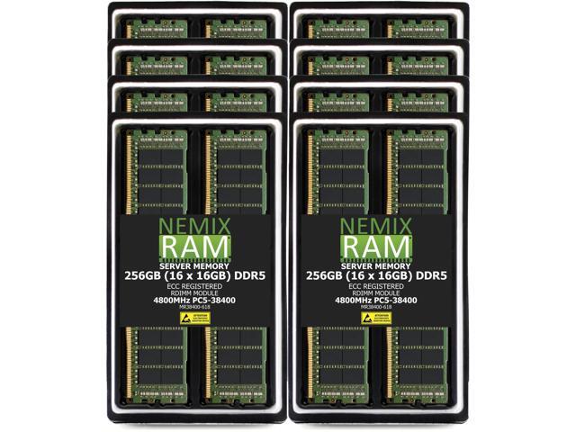 256GB 16X16GB DDR5 4800MHz PC5-38400 1Rx8 1.1V CL40 288-PIN ECC Registered RDIMM NEMIX RAM Server Memory KIT Compatible with Supermicro H14DSG-OM...