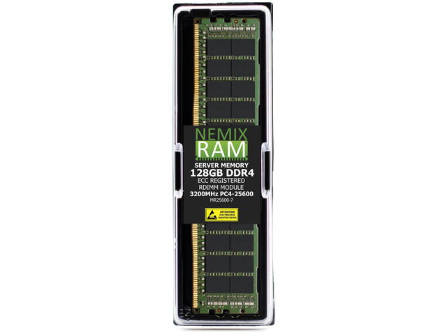 128GB DDR4 3200MHz PC4-25600 2Rx4 1.2V CL22 288-PIN ECC Registered RDIMM NEMIX RAM Server Memory Compatible with Supermicro X12DPFR-AN6 Motherboard...