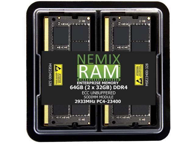 64GB 2X32GB DDR4 2933MHz PC4-23400 2Rx8 1.2V CL21 260-PIN ECC Unbuffered SODIMM NEMIX RAM Memory KIT Compatible with Supermicro X12SCV-W /...