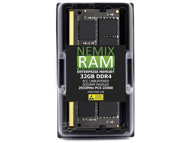 32GB DDR4 2933MHz PC4-23400 2Rx8 1.2V CL21 260-PIN ECC Unbuffered SODIMM NEMIX RAM Memory Compatible with Supermicro X12SCV-W / X12SCV-LVDS...