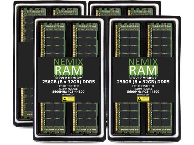 256GB 8X32GB DDR5 5600MHz PC5-44800 1Rx4 1.1V CL46 288-PIN ECC Registered RDIMM NEMIX RAM Server Memory KIT Compatible with ASUS Pro WS W790-ACE,...