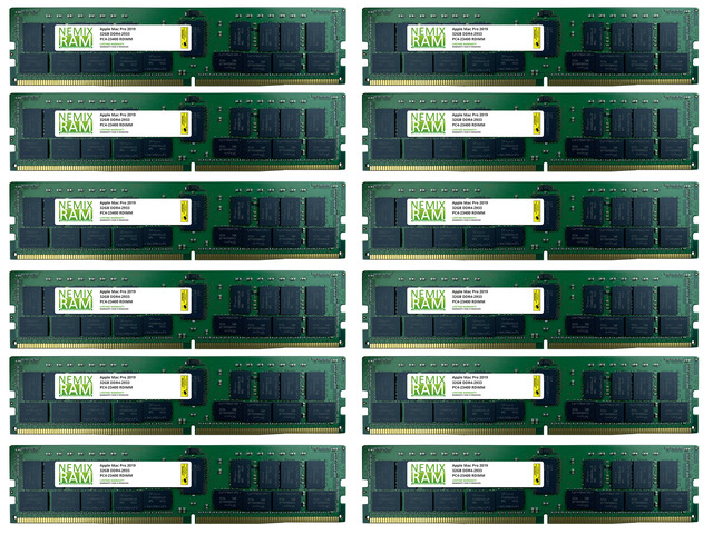 NEMIX RAM 384GB (12X32GB) DDR4 2933MHZ PC4-23400 2Rx4 1.2V 288-PIN ECC RDIMM Registered Server Memory KIT Compatible with Apple Mac Pro 2019 7,1