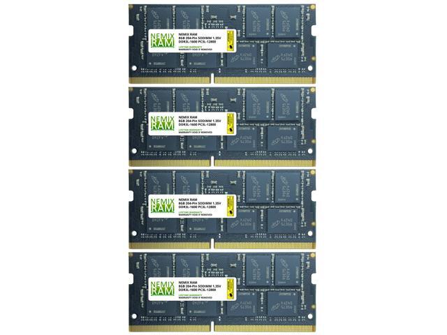 NEMIX RAM 32GB (4X8GB) DDR3 1600MHZ PC3-12800 2Rx8 1.35V 204-PIN Non-ECC SODIMM Laptop PC Memory KIT