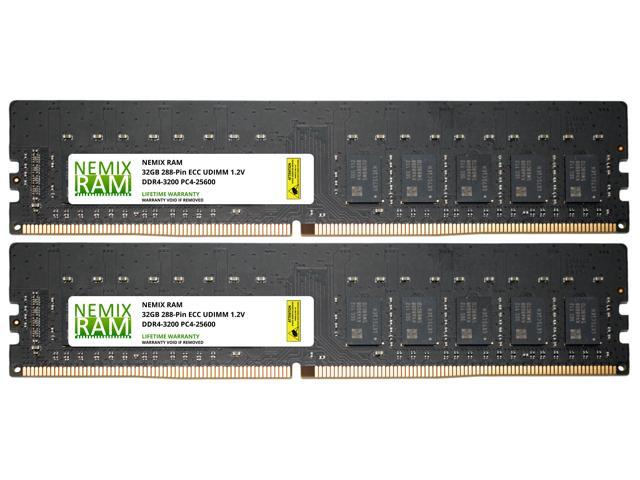 NEMIX RAM 64GB (2X32GB) DDR4 3200MHZ PC4-25600 2Rx8 1.2V 288-PIN ECC Unbuffered UDIMM KIT