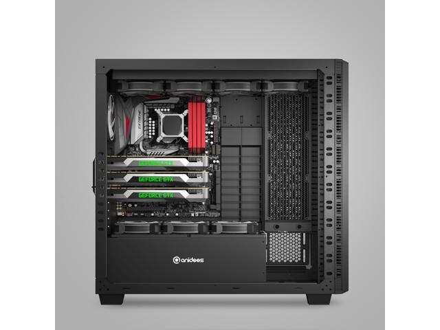 anidees AI Raider XL Full Tower Tempered Glass XL-ATX/E-ATX/ATX Gaming Case, Support 12 x 5.25 Drive Bay 480/360 Radiator, AI-RA-XL (PC Case ONLY)