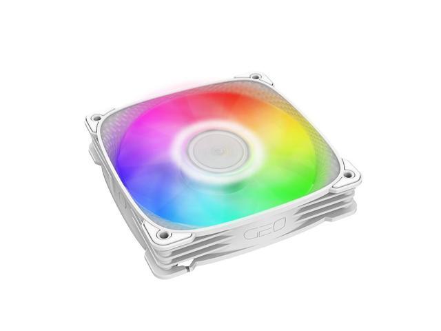 Geometric Future Squama 2505 RGB PWM Fan - White - 120mm - 3 pack - High Performance - 5V 3pin Addressable RGB - Motherboard SYNC with 5V 3pin -...