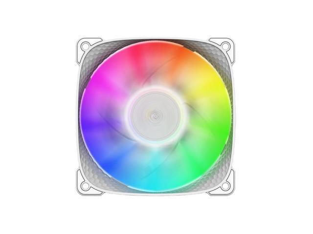 Geometric Future Squama 2505 RGB PWM Fan - White - 120mm - 3 pack - High Performance - 5V 3pin Addressable RGB - Motherboard SYNC with 5V 3pin -...
