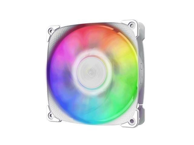 Geometric Future Squama 2501 RGB PWM Fan - White - 120mm - 3 pack - High Performance - 5V 3pin Addressable RGB - Motherboard SYNC with 5V 3pin -...