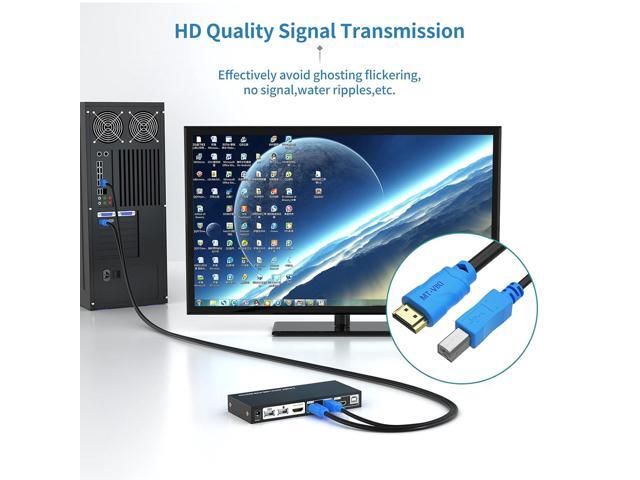 MT-VIKI 2 Pack USB KVM Cable - 6ft, 4K HDMI USB A/B Twin Cord for Standard KVM Switch