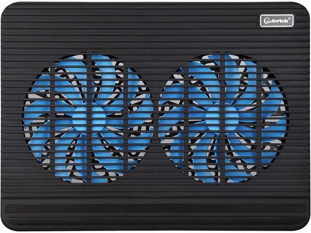 Laptop Cooling Pad, Coolertek USB Powered Laptop Cooler, 2 Blue Silent Big Fans, Height Adjustable Non-Slip Laptop Stand with Dual USB 2.0 Ports,...