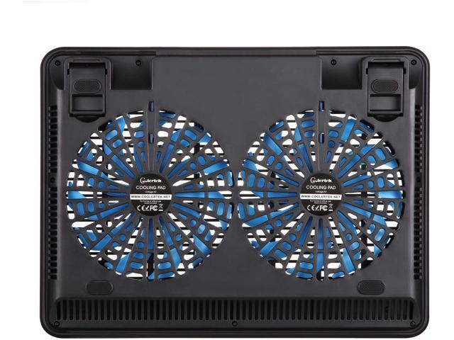 Laptop Cooling Pad, Coolertek USB Powered Laptop Cooler, 2 Blue Silent Big Fans, Height Adjustable Non-Slip Laptop Stand with Dual USB 2.0 Ports,...