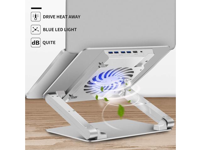 SOUNDANCE Laptop Cooling Pad with Low-Noise Fan and 3.0 USB Hubs, Ventilated Laptop Cooler Prevent Overheating, Ergonomic Laptop Stand Support Up...