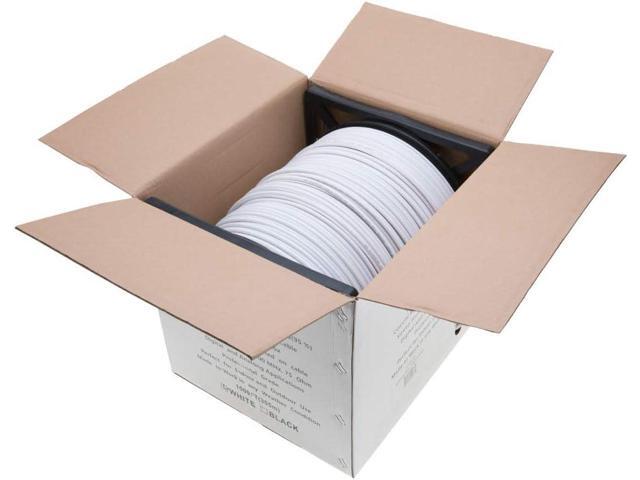 500FT White Bulk Siamese RG59/U Cable, 20AWG + 18/2AWG, 95% Shielding, CCTV Video Wire (White, 500)