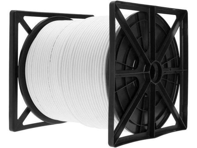 500FT White Bulk Siamese RG59/U Cable, 20AWG + 18/2AWG, 95% Shielding, CCTV Video Wire (White, 500)