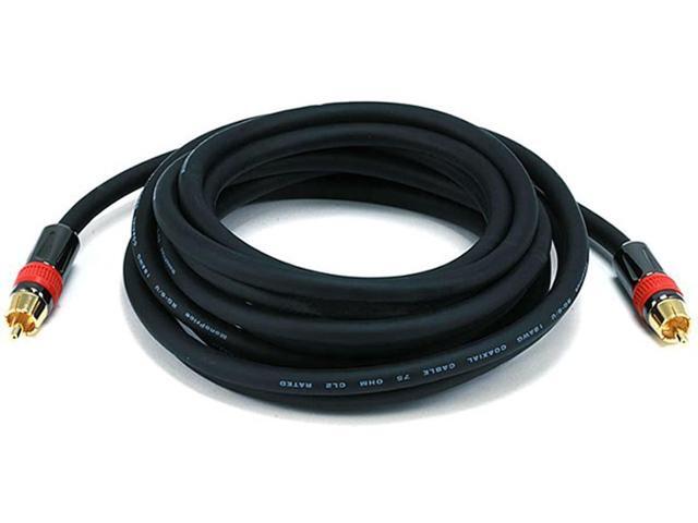 Monoprice 12ft High-quality Coaxial Audio/Video RCA CL2 Rated Cable - RG6/U 75ohm (for S/PDIF, Digital Coax, Subwoofer,