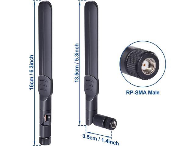 Bingfu Dual Band WiFi 2.4GHz 5GHz 5.8GHz 8dBi MIMO RP-SMA Male Antenna (4-Pack) for WiFi Router Wireless Network Card USB Adapter Security IP...