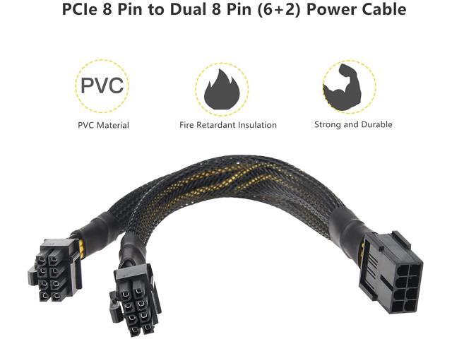 8 Pin PCIe Splitter, PCI-e 8 Pin Female to Dual 8 Pin(6+2) Male GPU VGA Power Cable PCI Express Adapter for Graphics Video Card, UIInosoo Sleeved...