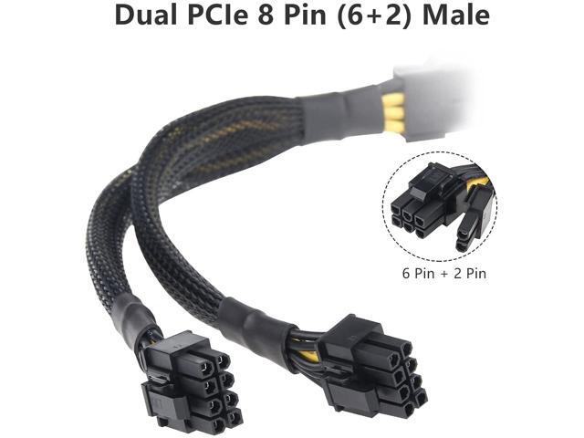 8 Pin PCIe Splitter, PCI-e 8 Pin Female to Dual 8 Pin(6+2) Male GPU VGA Power Cable PCI Express Adapter for Graphics Video Card, UIInosoo Sleeved...