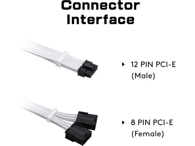 EZDIY-FAB RTX 3000 Series 12 Pin to Dual 8 Pin PCIe Sleeved Extension Cable 300 MM- Connector for NVIDIA Ampere GEFORCE RTX 3060ti 3070 3080 FE...