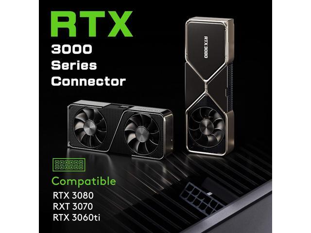 EZDIY-FAB RTX 3000 Series 12 Pin to Dual 8 Pin PCIe Sleeved Extension Cable 300 MM- Connector for NVIDIA Ampere GEFORCE RTX 3060ti 3070 3080 FE...