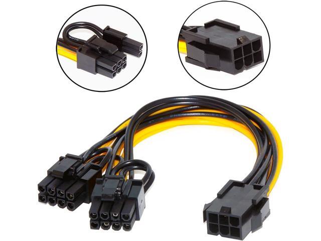 5PCS PCI-E 6-pin to Dual 6+2-pin (6-pin/8-pin) Power Splitter Cable Graphics Card PCIE PCI Express 6Pin to Dual 8Pin Power Cable