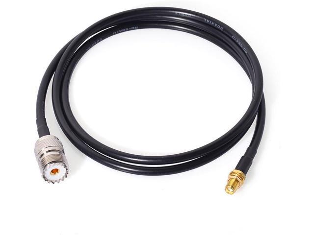 Bingfu Ham Radio Antenna Adapter SMA Female to UHF SO239 Female RG58 Coaxial Jumper Cable 1m 3 feet (2-Pack) for Handheld Ham Two Way Radio Walkie...