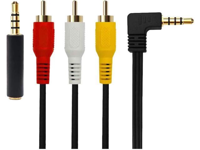 3.5 mm to RCA Audio Cable, AUX to Stereo Video Cable for Smartphones, MP3, Tablets, Speakers, DVD Player, Projector, TV, Wii Box, Video Camera, VCR.