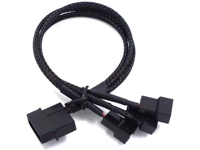 2 Pack 4-Pin Molex to 3 x 3 Pin / 4 Pin PMW 12V PC Case Fan Power Adapter Cable 3-Pin / 4-Pin (PWM Connector) to Molex Computer Cooler Cooling Fan...