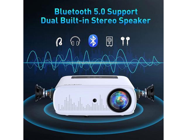 [UPGRADE] Projector with WiFi and Bluetooth, GROVIEW 15000lux 490ANSI lm Native 1080P Projector, 300'' Movie Projector, Supports 4K & Zoom, 5G Sync...