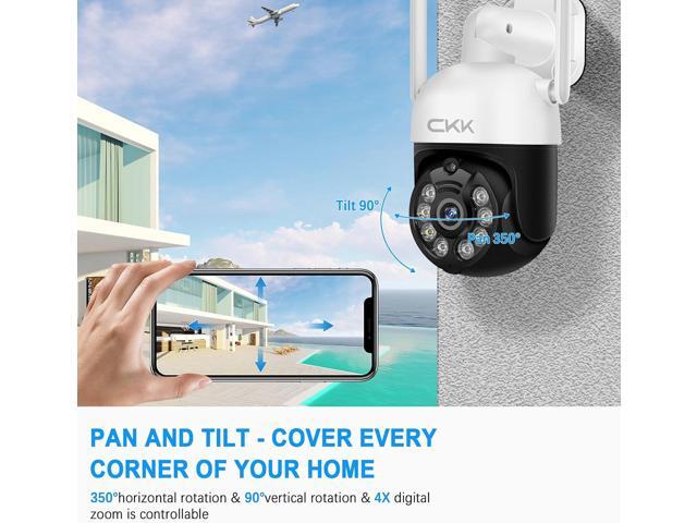 Upgraded 3MP PTZ Camera Outdoor, 3MP Wireless Security Camera, 3.0MP WiFi IP Camera, WiFi Pan Tilt Zoom (4xDigital) IP Camera,2 Way Audio, Color...