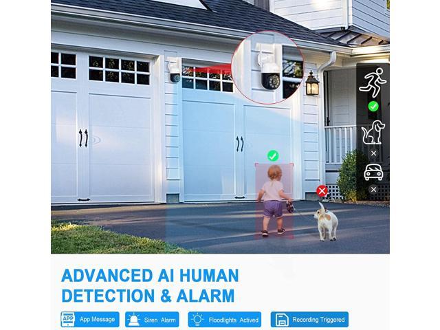 Upgraded 3MP PTZ Camera Outdoor, 3MP Wireless Security Camera, 3.0MP WiFi IP Camera, WiFi Pan Tilt Zoom (4xDigital) IP Camera,2 Way Audio, Color...