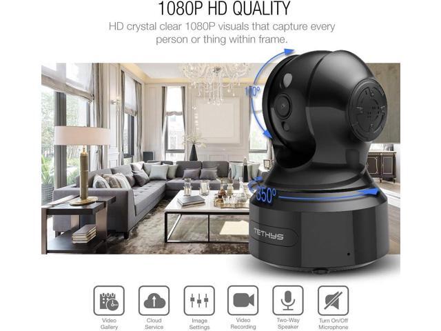 TETHYS Wireless Security Camera 1080P Indoor [Work with Alexa] Pan/Tilt WiFi Smart IP Camera Dome Surveillance System w/Night Vision,Motion...