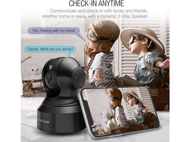 TETHYS Wireless Security Camera 1080P Indoor [Work with Alexa] Pan/Tilt WiFi Smart IP Camera Dome Surveillance System w/Night Vision,Motion...