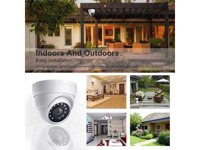 2MP Dome TVI AHD CCTV Surveillance Security Camera, 2.8mm 100° Wide Viewing Angle, 1080P Dome Camera, 65ft Night Vision, Outdoor, Compatible with...