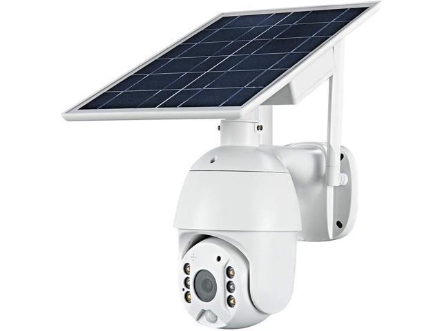 100% Wire-Free Wireless Rechargeable Battery Solar Powered Outdoor 1080P Pan Tilt WiFi Security Camera PIR Motion Recording Two-Way Audio IP65...