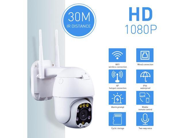 Outdoor PTZ WiFi IP Security Camera 1080P Home Surveillance Camera Pan/Tilt Two-Way Audio Motion Detection Color Night Vision Auto Tracking...