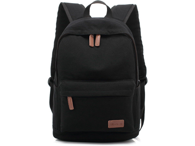 Casual Style Lightweight canvas Laptop Bag/Durable Travel backpacks/Rucksack for Men & Women/Fashion Backpack Fits 15 inch Notebook (Black)