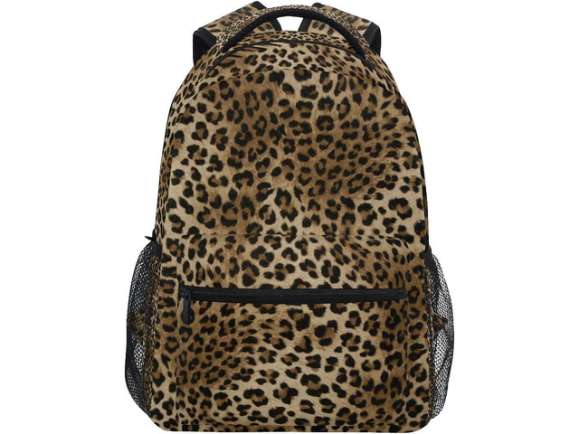 Leopard print Vintage Boys Girls School Computer Backpacks Book Bag Travel Hiking Camping Daypack