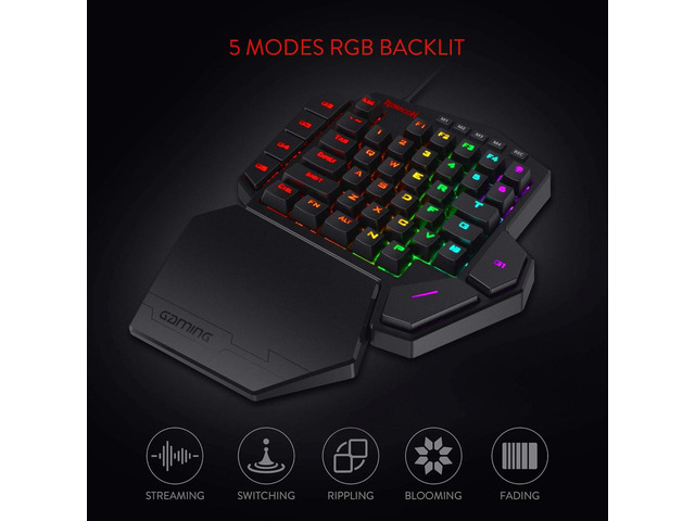 K585 DITI Wired One-Handed RGB Mechanical Gaming Keyboard, 42 Keys Type-C Professional Gaming Keypad w/Upgraded Hot-Swappable Socket, 7 Onboard...