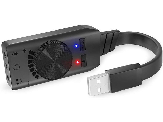 USB Virtual 7.1 Channel Sound Card Adapter BENGOO External Audio Adapter Stereo Sound Card Converter with 3.5mm Aux for Gaming Headset Earphone...