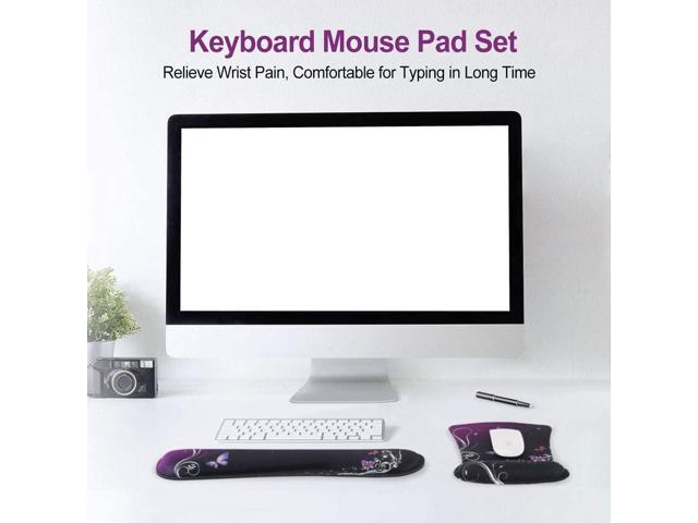 ToLuLu Keyboard Wrist Rest Pad Ergonomic Mouse Pad Set, Mouse Pad for Computer Laptop, Non Slip Mousepad Keyboard Wrist Support with Raised Memory...