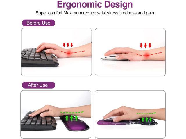 ToLuLu Keyboard Wrist Rest Pad Ergonomic Mouse Pad Set, Mouse Pad for Computer Laptop, Non Slip Mousepad Keyboard Wrist Support with Raised Memory...