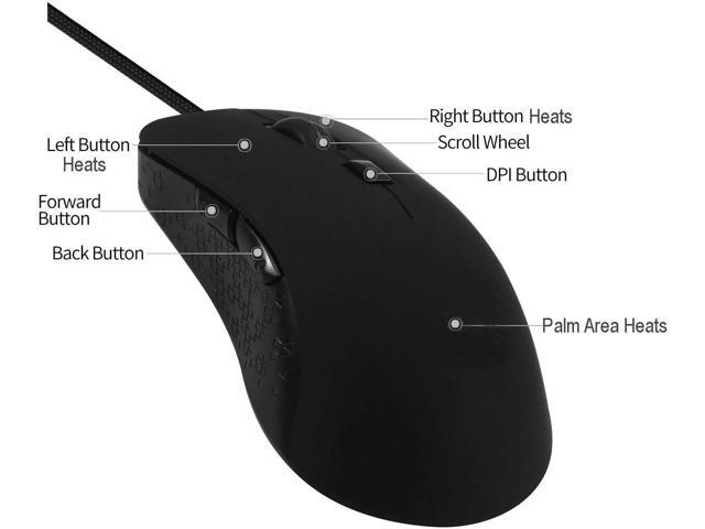 Heated Mouse Quiet Click Heated Buttons Universal Size (Solid Black)