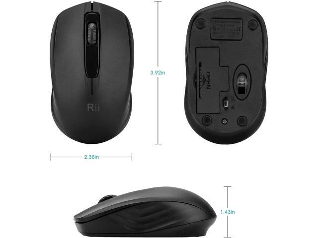 Rii 10-Pack Wireless Mouse,2.4G Portable Computer Mice for PC, Laptop, Windows,Office Included Wireless USB dongle (Black)