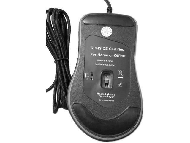 Heated Mouse Quiet Click Heated Buttons Universal Size (Solid Black)