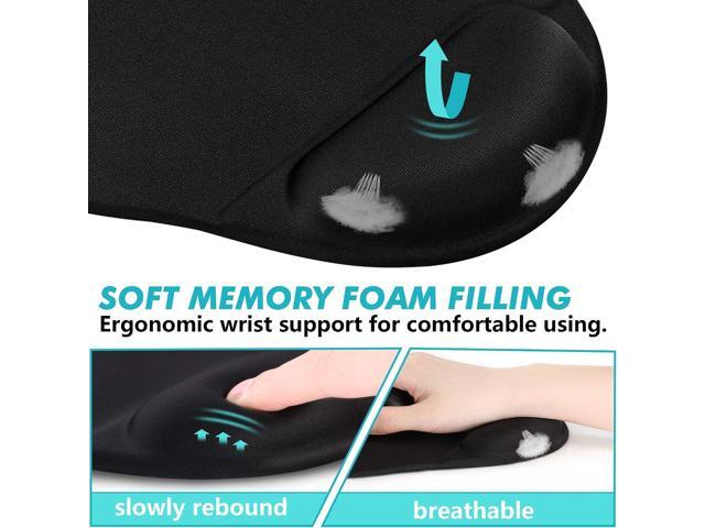 Ergonomic Mouse Pad 3 Pack with Wrist Rest Support, Round Gaming Mousepad with Smooth Lycra Surface & Non-Slip Rubber Base for Computer, Laptop,...