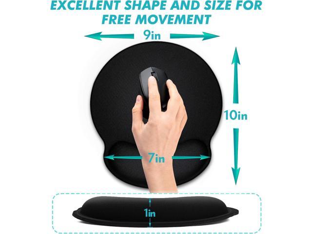 Ergonomic Mouse Pad 3 Pack with Wrist Rest Support, Round Gaming Mousepad with Smooth Lycra Surface & Non-Slip Rubber Base for Computer, Laptop,...