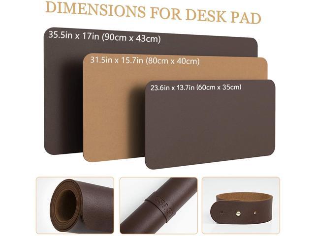 Non-Slip Desk pad,New Material Leather Desk Blotter Pad,Soft Surface Desk Mat,Easy Clean Laptop Desk Writing Mat for Office/Home (Dark Brown, 23.6'...
